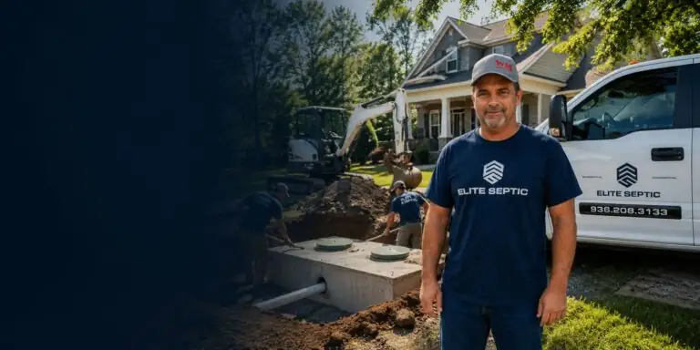 Technician reviewing septic system installation costs in East Texas