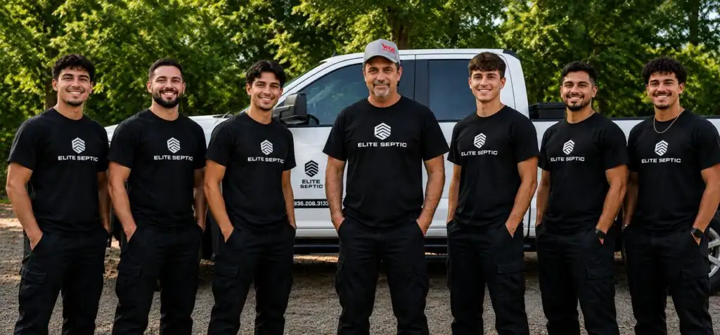 Elite Septic Service crew carrying out a septic inspection in East Texas