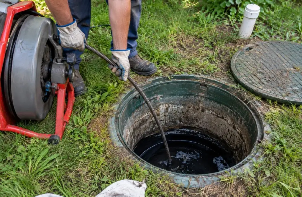 Drain cleaning service for a septic system