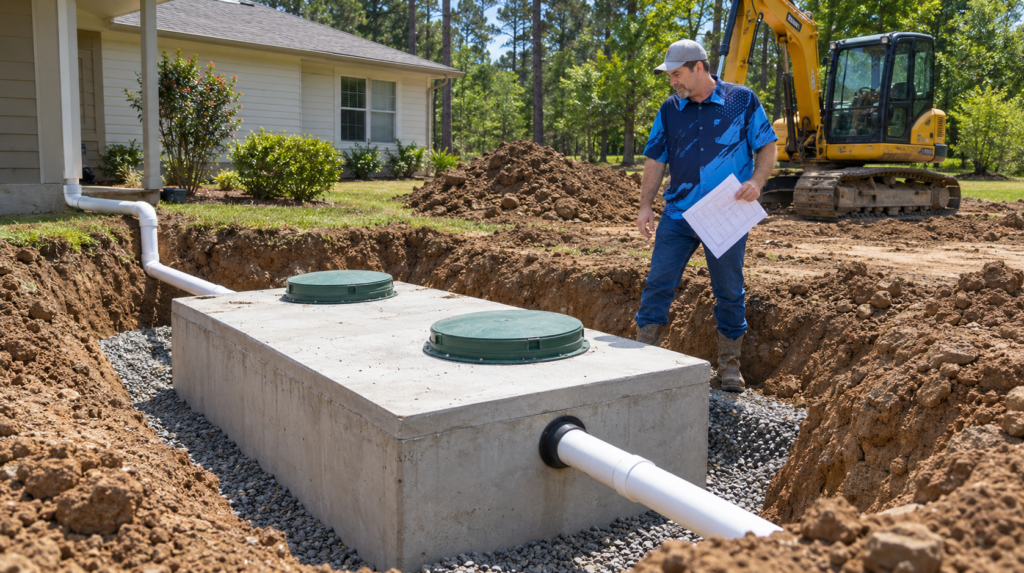 Septic Tank Installation in Progress